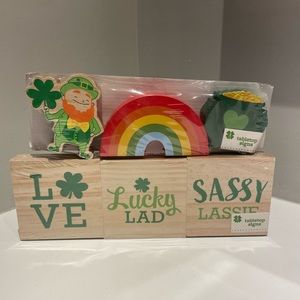 Target Bullseye St Patrick’s Day wooden display bundle. (2)